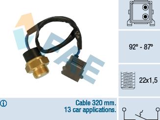 FAE 36730 - Термовыключатель, вентилятор радиатора / кондиционера autosila-amz.com