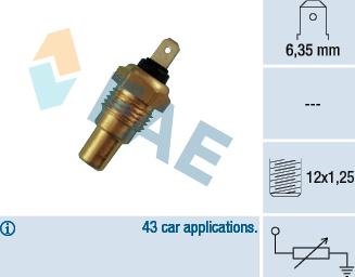 FAE 31650 - Датчик, температура охлаждающей жидкости autosila-amz.com