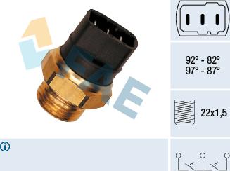 FAE 38150 - Термовыключатель, вентилятор радиатора / кондиционера autosila-amz.com