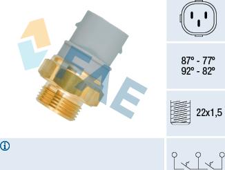 FAE 38160 - Термовыключатель, вентилятор радиатора / кондиционера autosila-amz.com