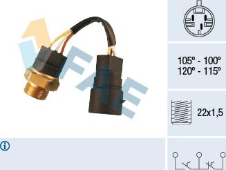 FAE 38220 - Термовыключатель, вентилятор радиатора / кондиционера autosila-amz.com