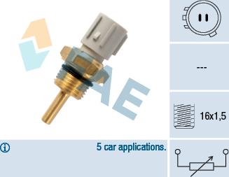 FAE 32590 - Датчик, температура охлаждающей жидкости autosila-amz.com