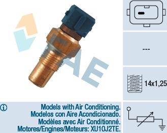 FAE 32380 - Датчик, температура охлаждающей жидкости autosila-amz.com