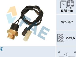 FAE 37500 - Термовыключатель, вентилятор радиатора / кондиционера autosila-amz.com