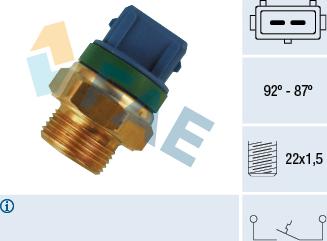 FAE 37680 - Термовыключатель, вентилятор радиатора / кондиционера autosila-amz.com