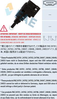 FAE 24763 - Выключатель фонаря сигнала торможения autosila-amz.com
