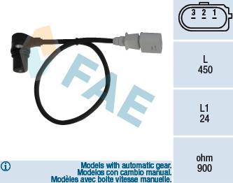 FAE 79055 - Датчик импульсов, коленвал autosila-amz.com