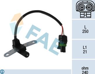 FAE 79020 - Датчик импульсов, коленвал autosila-amz.com