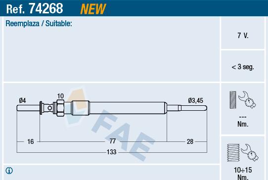 FAE 74268 - Свеча накаливания autosila-amz.com