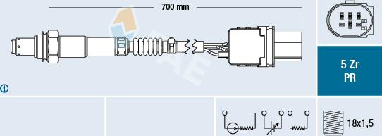 FAE 75099 - Лямбда-зонд, датчик кислорода autosila-amz.com