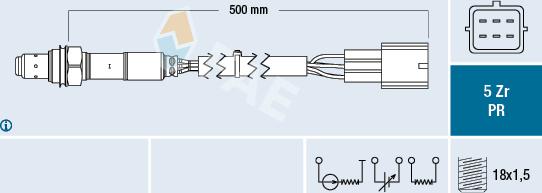 FAE 75041 - Лямбда-зонд, датчик кислорода autosila-amz.com