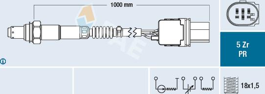 FAE 75070 - Лямбда-зонд, датчик кислорода autosila-amz.com