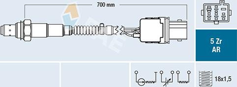 FAE 75151 - Лямбда-зонд, датчик кислорода autosila-amz.com