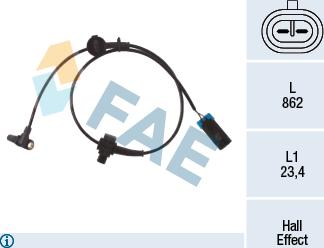 FAE 78492 - Датчик ABS, частота вращения колеса autosila-amz.com