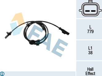 FAE 78437 - Датчик ABS, частота вращения колеса autosila-amz.com