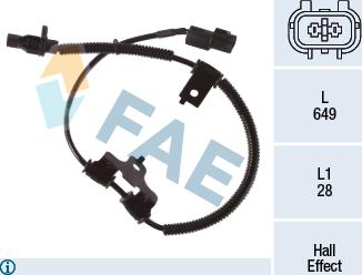 FAE 78478 - Датчик ABS, частота вращения колеса autosila-amz.com