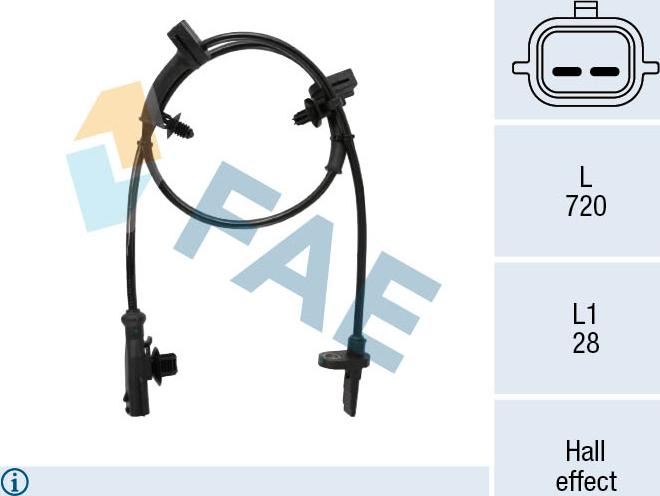 FAE 78546 - Датчик ABS, частота вращения колеса autosila-amz.com