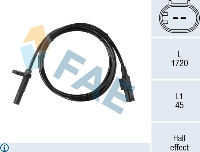 FAE 78543 - Датчик ABS, частота вращения колеса autosila-amz.com