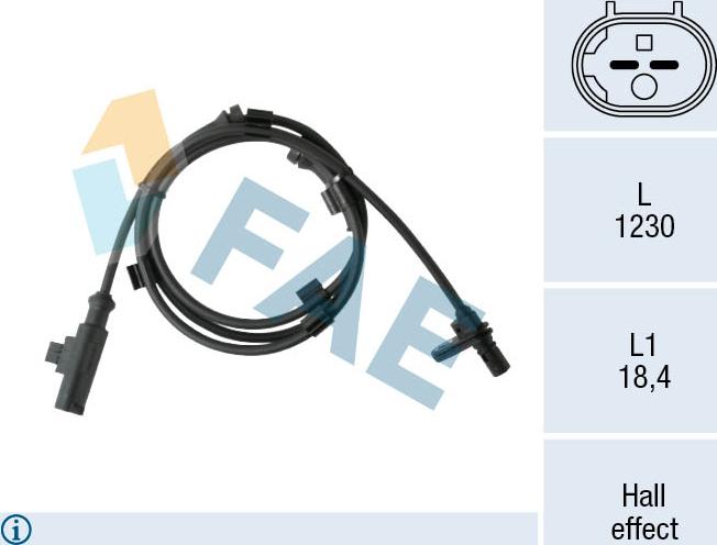 FAE 78542 - Датчик ABS, частота вращения колеса autosila-amz.com