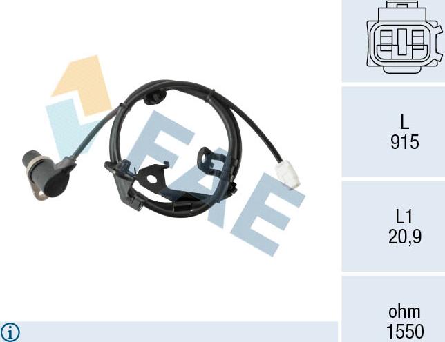 FAE 78558 - Датчик ABS, частота вращения колеса autosila-amz.com