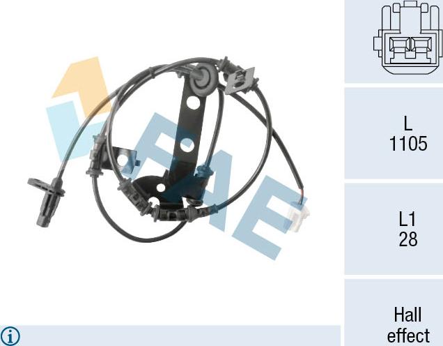 FAE 78568 - Датчик ABS, частота вращения колеса autosila-amz.com