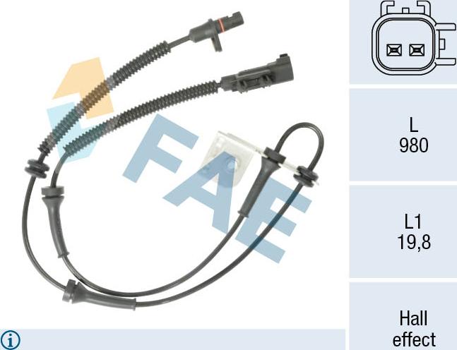 FAE 78635 - Датчик ABS, частота вращения колеса autosila-amz.com