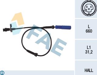 FAE 78045 - Датчик ABS, частота вращения колеса autosila-amz.com