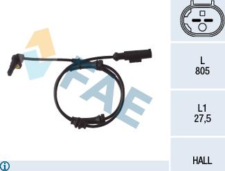 FAE 78048 - Датчик ABS, частота вращения колеса autosila-amz.com