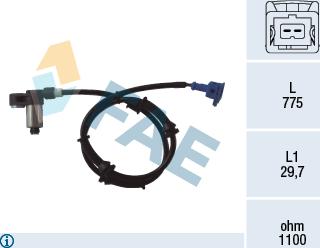 FAE 78054 - Датчик ABS, частота вращения колеса autosila-amz.com