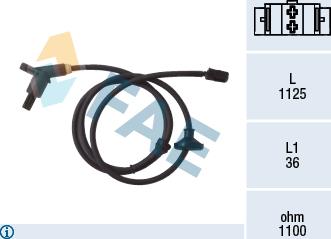 FAE 78001 - Датчик ABS, частота вращения колеса autosila-amz.com