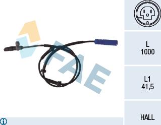 FAE 78076 - Датчик ABS, частота вращения колеса autosila-amz.com