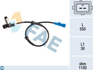 FAE 78195 - Датчик ABS, частота вращения колеса autosila-amz.com