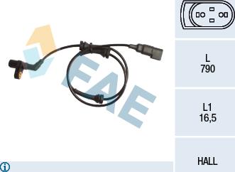 FAE 78160 - Датчик ABS, частота вращения колеса autosila-amz.com