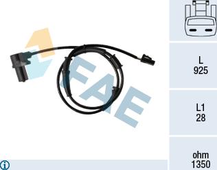 FAE 78354 - Датчик ABS, частота вращения колеса autosila-amz.com