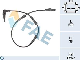 FAE 78314 - Датчик ABS, частота вращения колеса autosila-amz.com