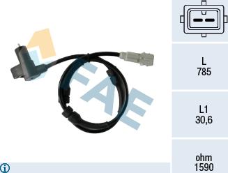 FAE 78377 - Датчик ABS, частота вращения колеса autosila-amz.com