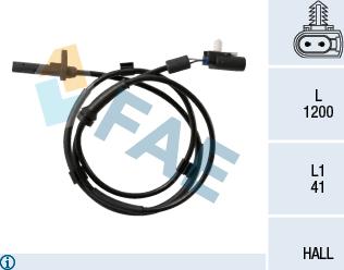 FAE 78258 - Датчик ABS, частота вращения колеса autosila-amz.com