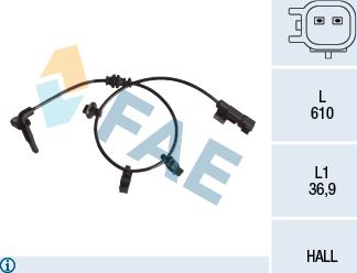 FAE 78237 - Датчик ABS, частота вращения колеса autosila-amz.com