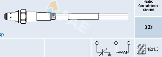 FAE 77003 - Лямбда-зонд универсальный autosila-amz.com