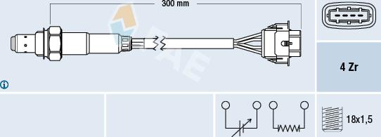 FAE 77246 - 77246FAE_лямбда-зонд! Opel Astra/Corsa/Vectra/Tigra/Zafira 1.8 16V 00> autosila-amz.com