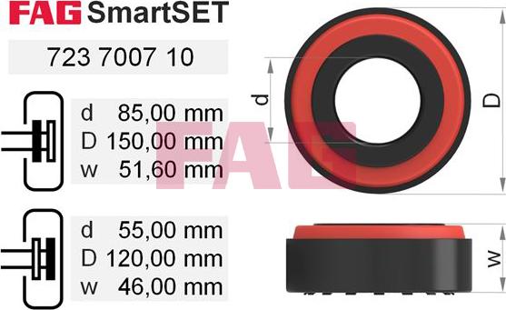 FAG 723 7007 10 - Комплект подшипника ступицы колеса FAG SmartSET autosila-amz.com