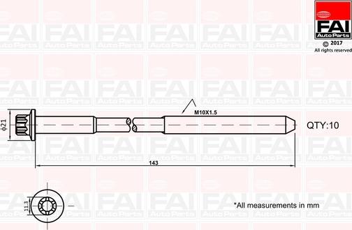 FAI AutoParts B489 - Комплект болтов головки цилиндра autosila-amz.com