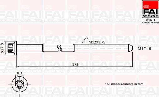 FAI AutoParts B1060 - Комплект болтов головки цилиндра autosila-amz.com