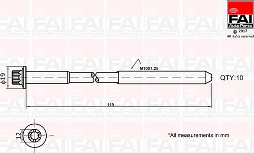 FAI AutoParts B1321 - Комплект болтов головки цилиндра autosila-amz.com