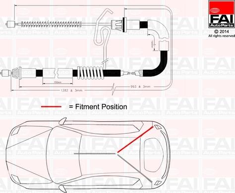 FAI AutoParts FBC0045 - Тросик, cтояночный тормоз autosila-amz.com