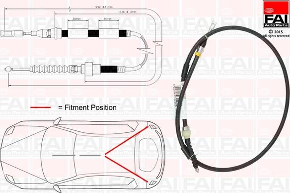 FAI AutoParts FBC0042 - Тросик, cтояночный тормоз autosila-amz.com