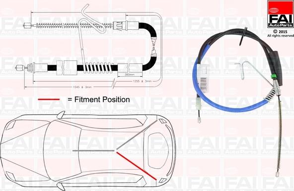 FAI AutoParts FBC0054 - Тросик, cтояночный тормоз autosila-amz.com