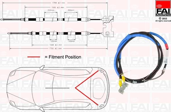 FAI AutoParts FBC0061 - Тросик, cтояночный тормоз autosila-amz.com