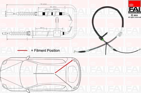 FAI AutoParts FBC0003 - Тросик, cтояночный тормоз autosila-amz.com