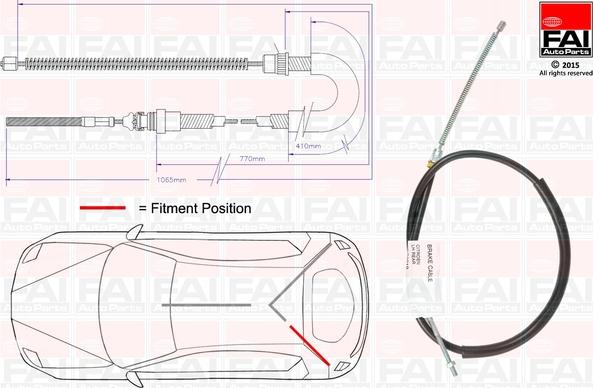 FAI AutoParts FBC0019 - Тросик, cтояночный тормоз autosila-amz.com